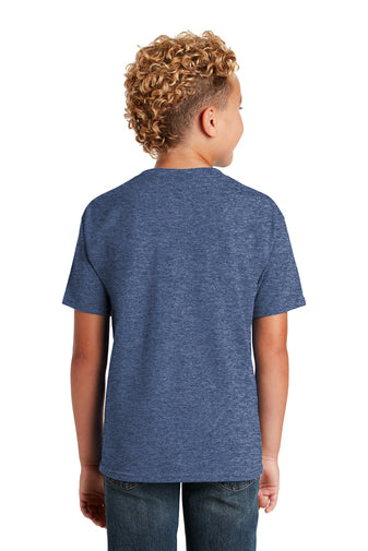 Jerzees® - Youth Dri-Power® 50/50 Cotton/Poly T-Shirt with left chest screen print. Screen print color will vary depending on color of item.