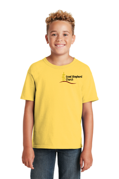 Jerzees® - Youth Dri-Power® 50/50 Cotton/Poly T-Shirt with left chest embroidery. Stitching will vary depending on color of item.