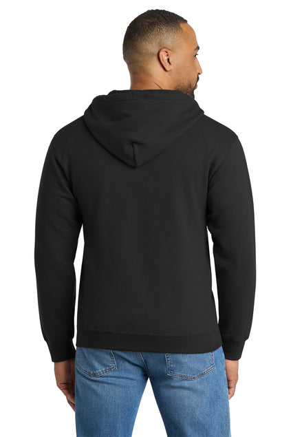 Port & Co™ Essential Fleece Full-Zip Hooded Sweatshirt with left chest Embroidery