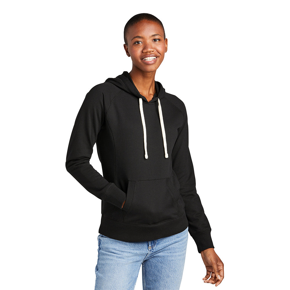 District® Women’s Re-Fleece™ Hoodie with choice of screen print. Print color will vary depending on the color of the item.