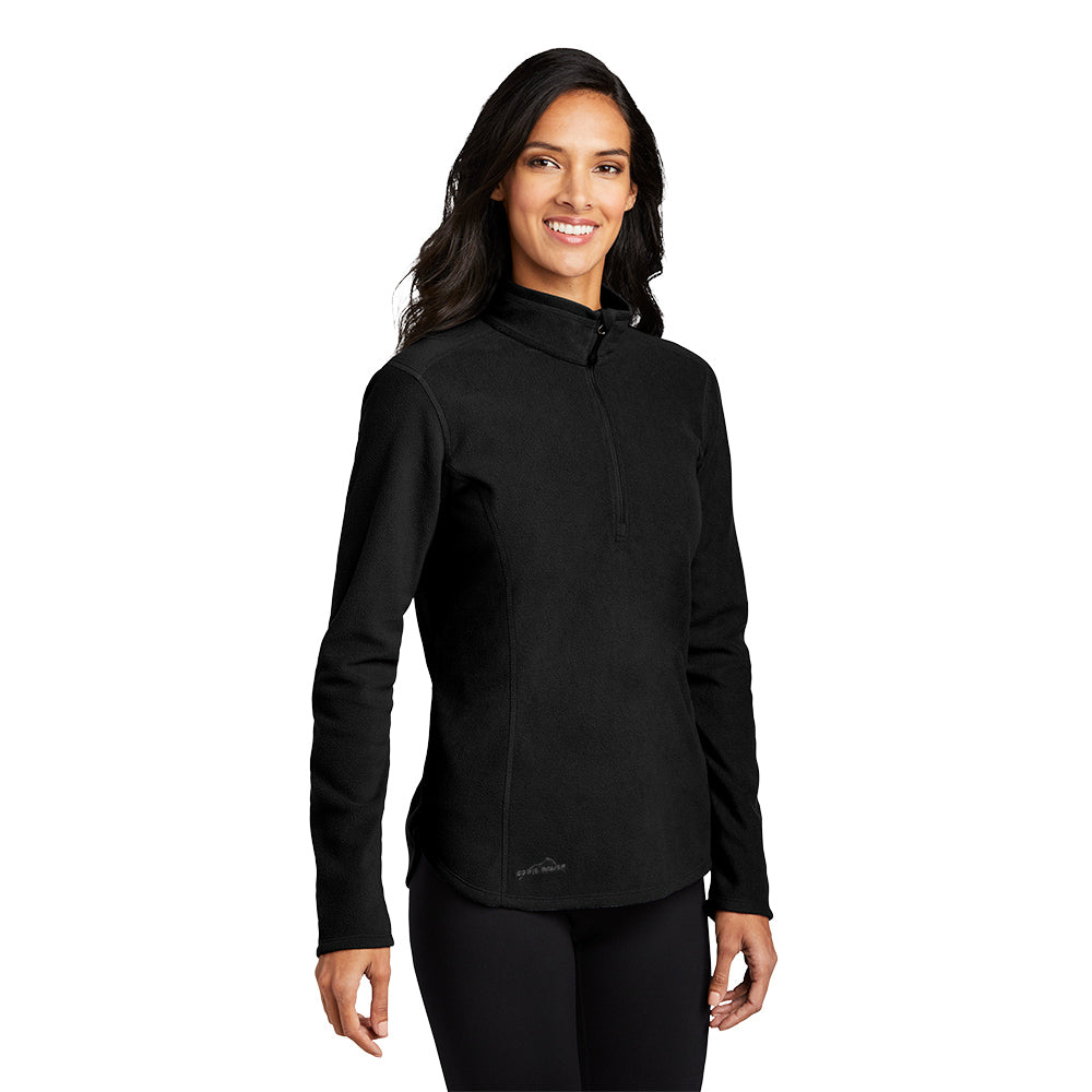 Eddie Bauer Ladies 1/2-Zip Microfleece Jacket with left chest embroidery. Stitching will vary depending on color of item.