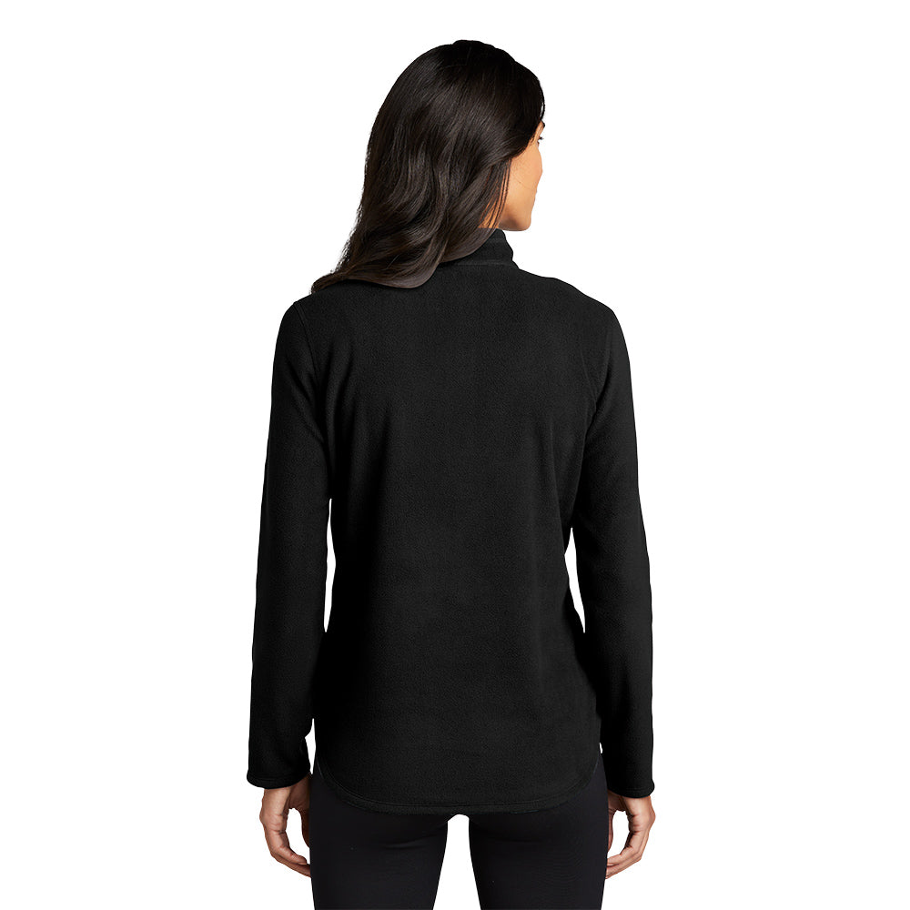 Eddie Bauer Ladies 1/2-Zip Microfleece Jacket with left chest embroidery. Stitching will vary depending on color of item.