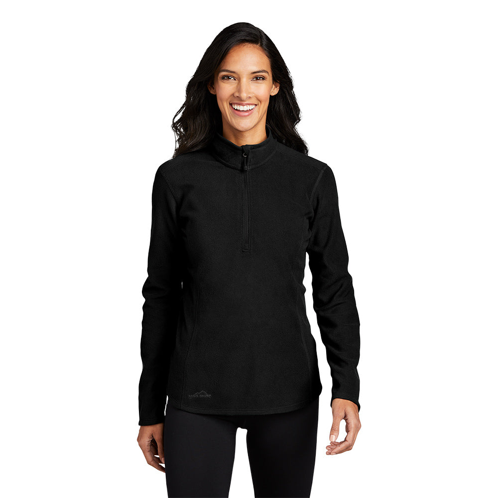 Eddie Bauer Ladies 1/2-Zip Microfleece Jacket with left chest embroidery. Stitching will vary depending on color of item.