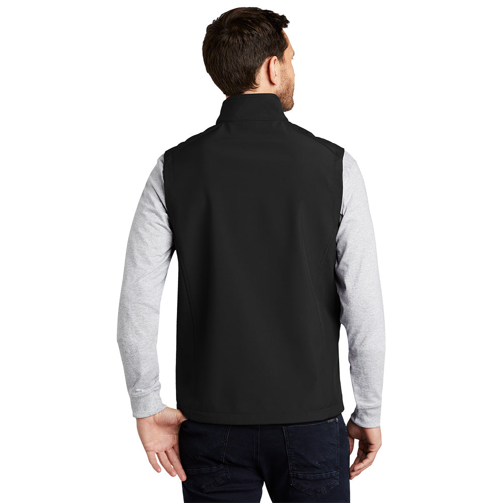 Port Authority Core Soft Shell Vest with left chest embroidery. Stitching will vary depending on color of item.
