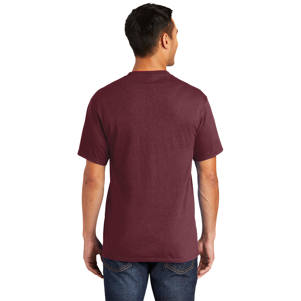 Port & Company® Tall Core Blend Tee with choice of screen print. Print color will vary depending on the color of the item.