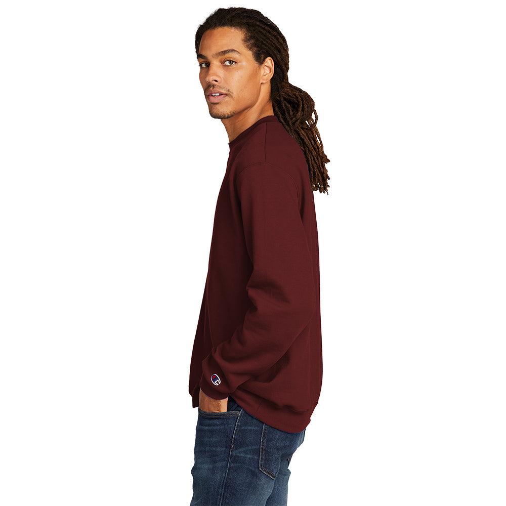 Champion® Powerblend® Crewneck Sweatshirt with front center embroidery. Print color will vary depending on the color of the item.