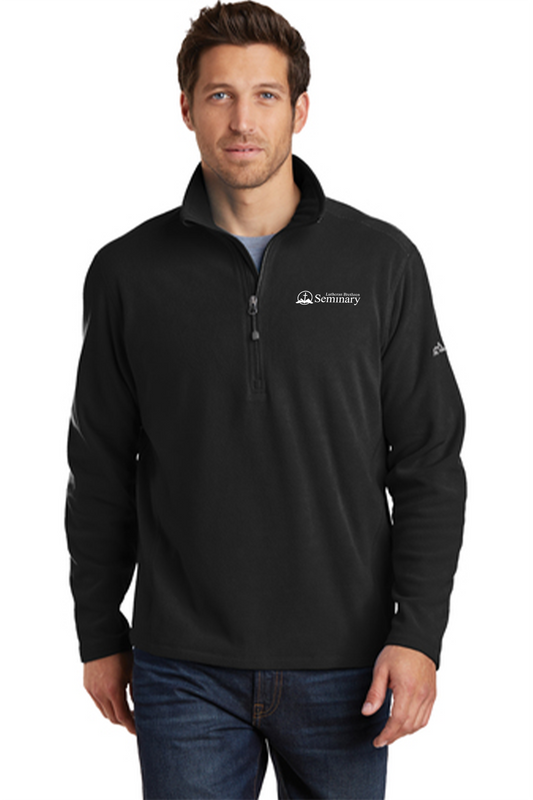 Eddie Bauer 1/2-Zip Microfleece Jacket with left chest embroidery. Stitching will vary depending on color of item.