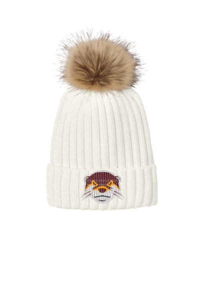 Port Authority® Faux Fur Pom Beanie with choice otter face or FF embroidery