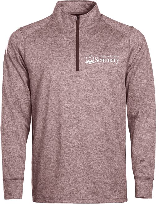 In Play Adult Heather-toned 1/4 Zips with left chest embroidery.   Stitching will vary depending on color of item.
