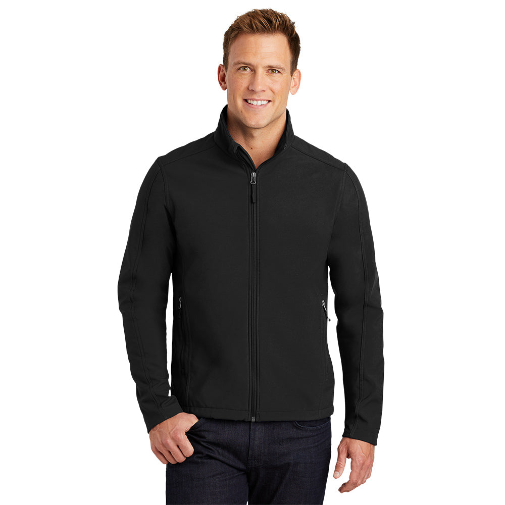 Port Authority® Core Soft Shell Jacket with left chest Stitching will vary depending on color of