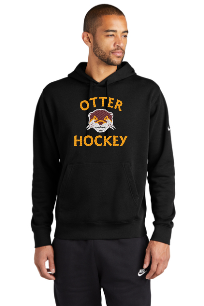 Nike Club Fleece Sleeve Swoosh Pullover Hoodie With choice of Full Front or Circle embroidery