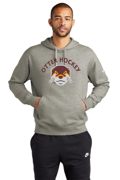 Nike Club Fleece Sleeve Swoosh Pullover Hoodie With choice of Full Front or Circle embroidery