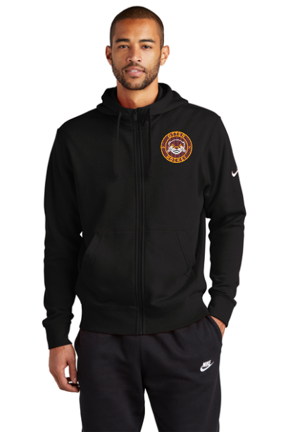 Nike Club Fleece Sleeve Swoosh Full-Zip Hoodie with left front embroidery